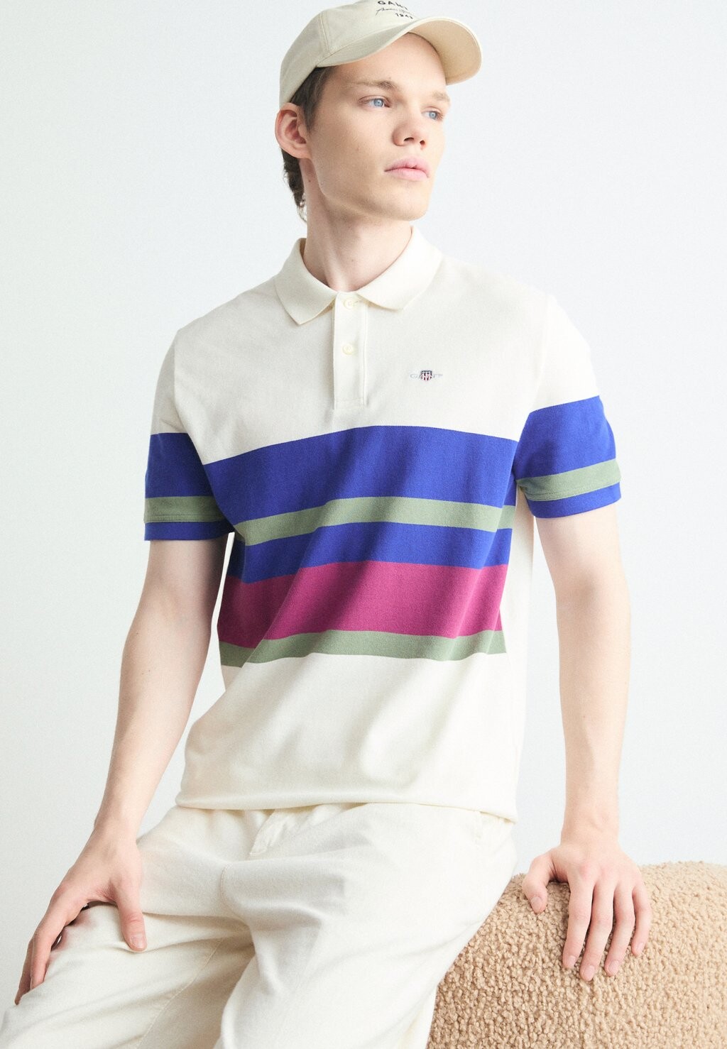 

Поло MULTISTRIPE WASHED GANT, кремовый