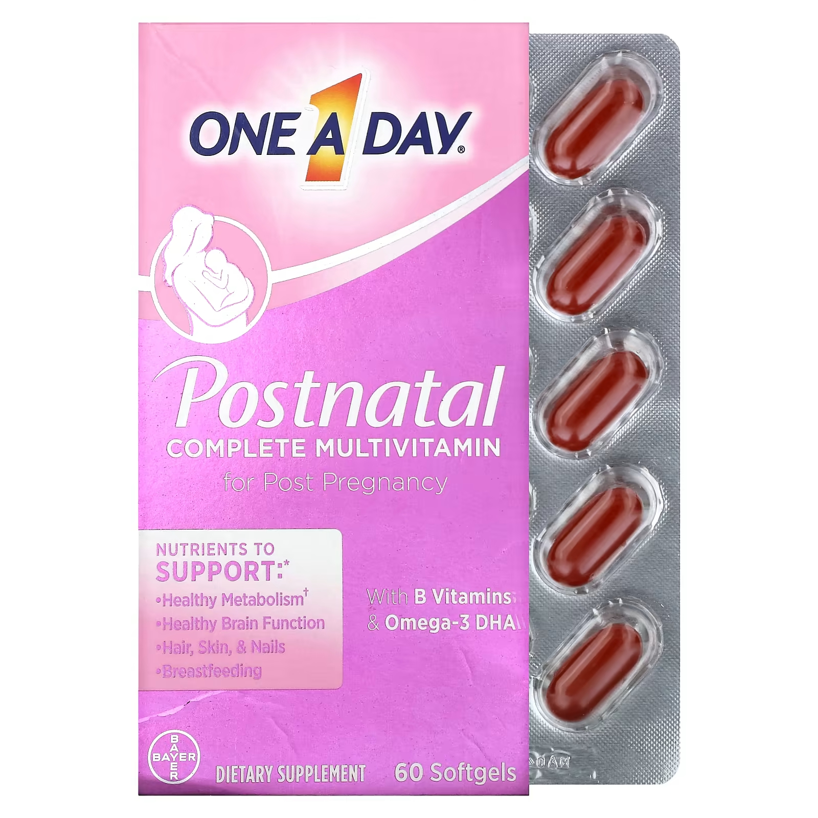 Поливитамины One-A-Day после родов, 60 мягких таблеток