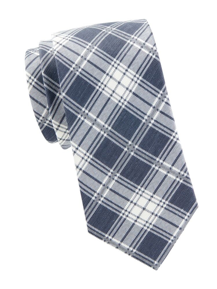 

Шелковый галстук в клетку Brioni, цвет Blue White
