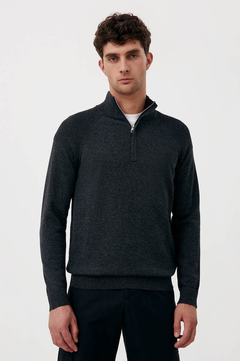 цена Короткий пуловер на молнии Finn Flare, серый