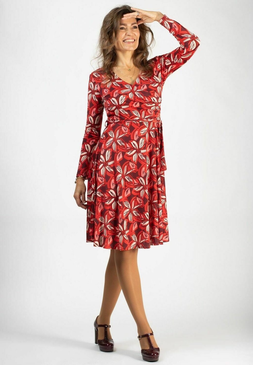 

Платье из джерси MARGUERITE BIG FLOWER Stockholms Klänningsfabrik, цвет red