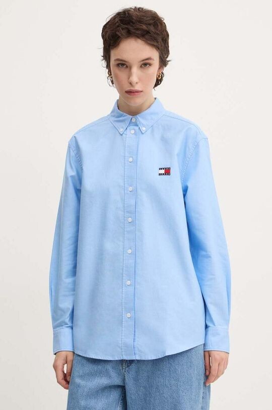 

Хлопковая рубашка Tommy Jeans, синий
