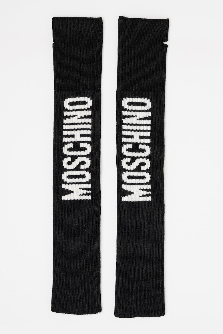 

Перчатки без пальцев из шерсти и кашемира Moschino, черный