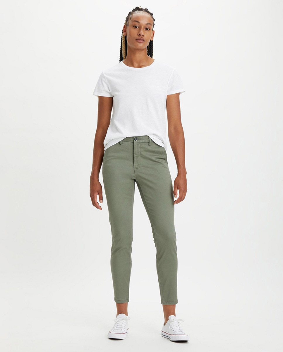 Женские узкие брюки-чиносы Dockers, зеленый узкие брюки чиносы cortefiel темно синий