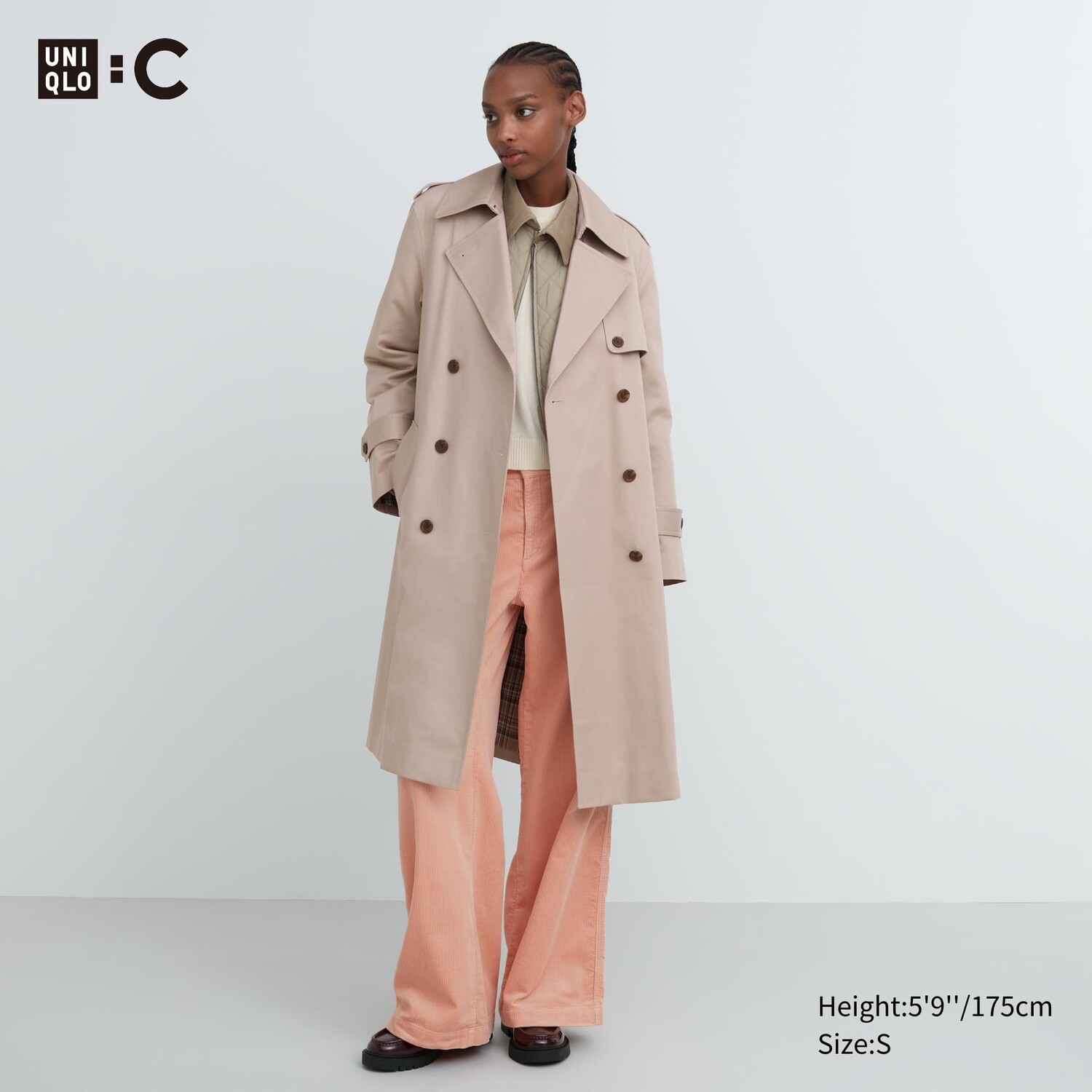 

Тренч Coat Uniqlo, бежевый