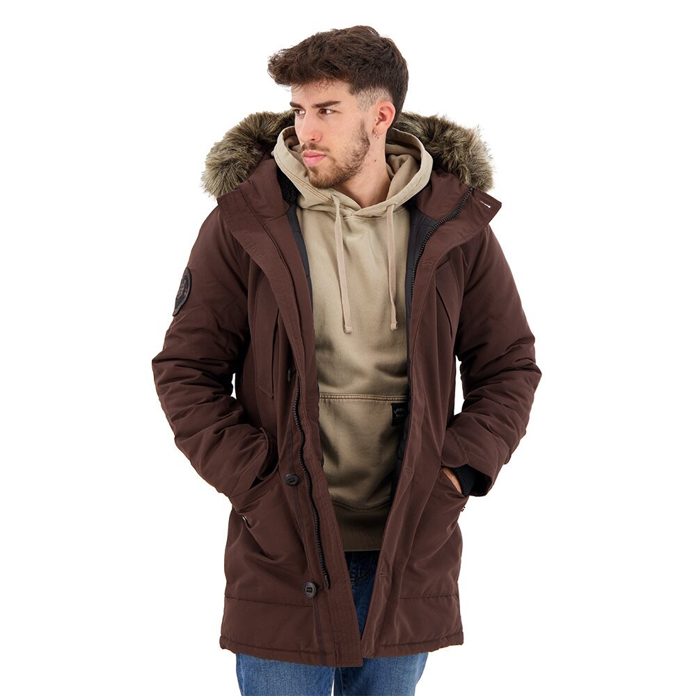 

Парка Superdry Everest Faux Fur, коричневый