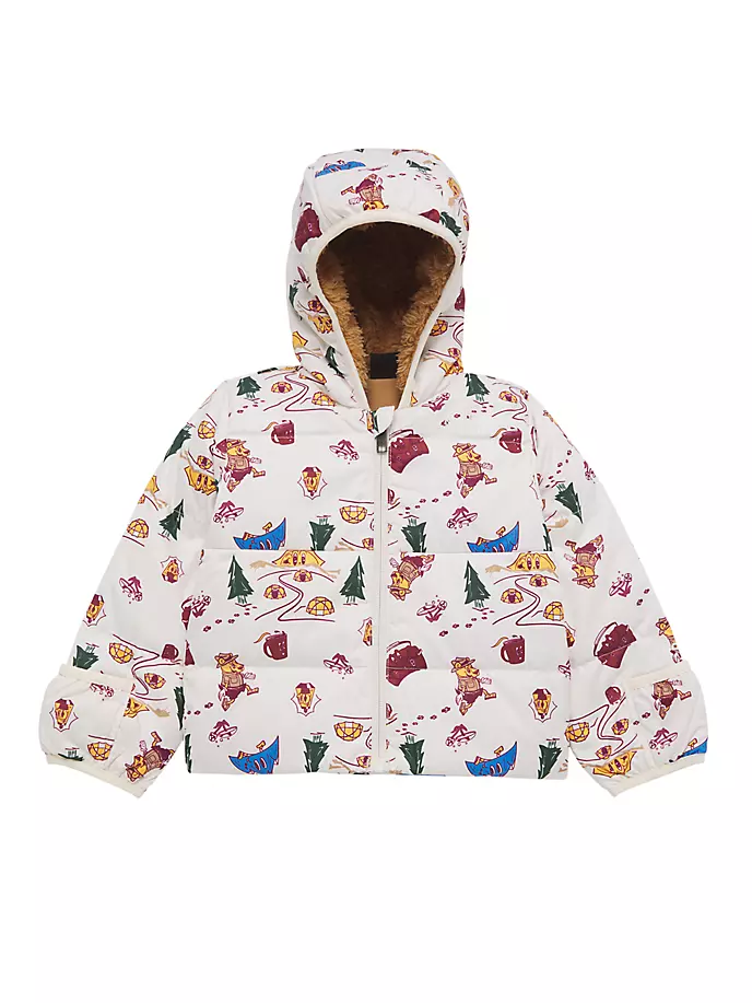 

Детская утепленная куртка с капюшоном и принтом для кемпинга The North Face, цвет gardenia white