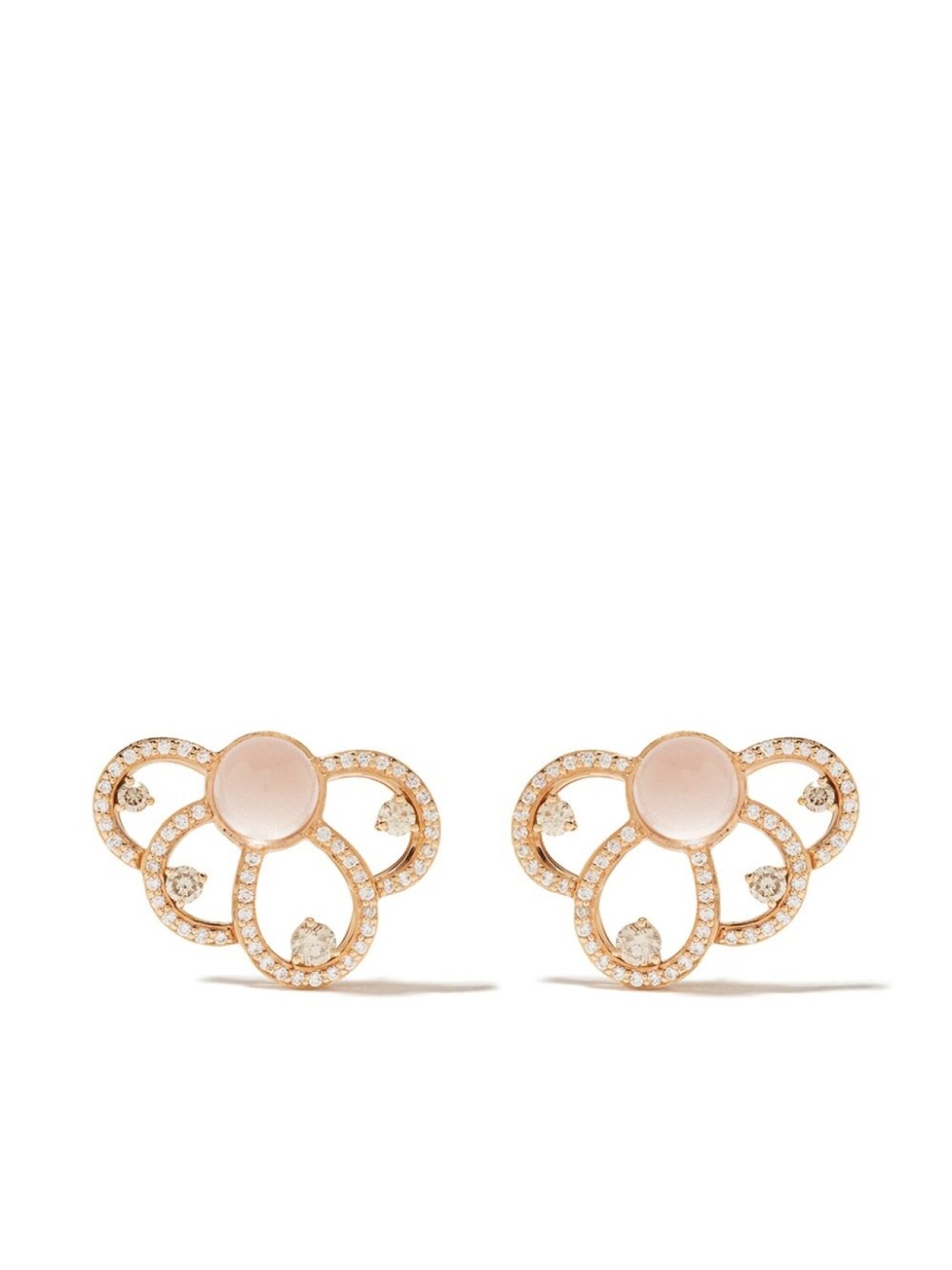 

Серьги Laces из розового золота с бриллиантами и кварцем Brumani, розовый