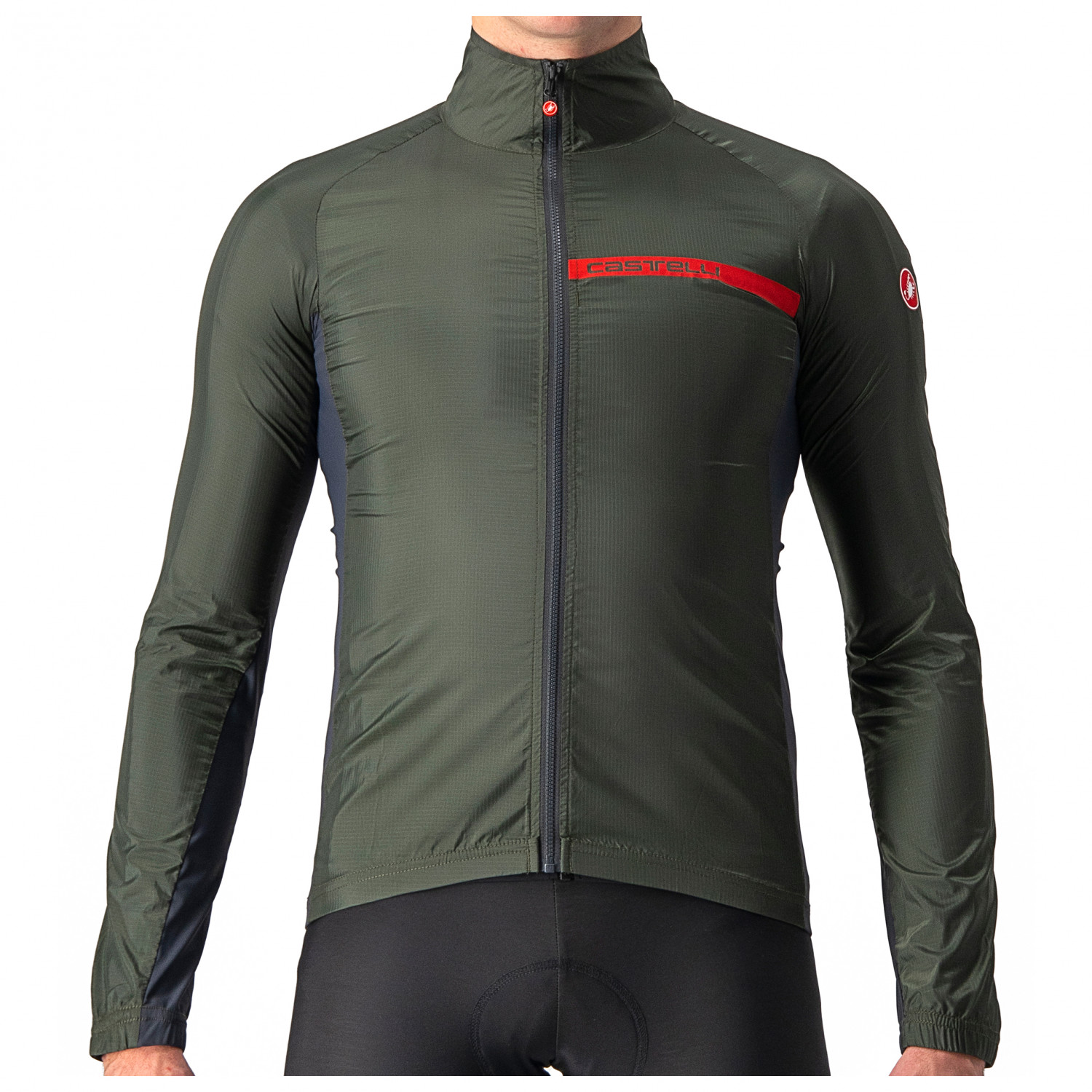 Велосипедная куртка Castelli Squadra Stretch, цвет Military Green/Dark Gray