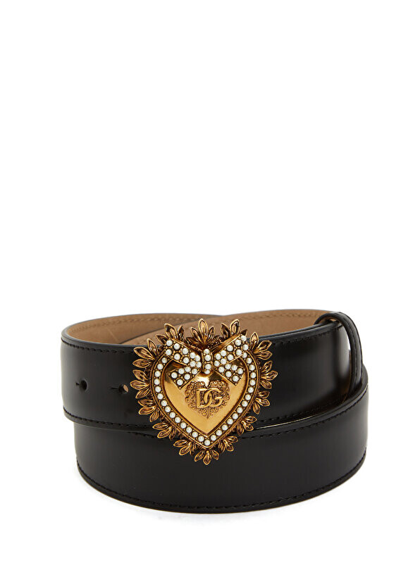 

Черный женский кожаный ремень Dolce&Gabbana