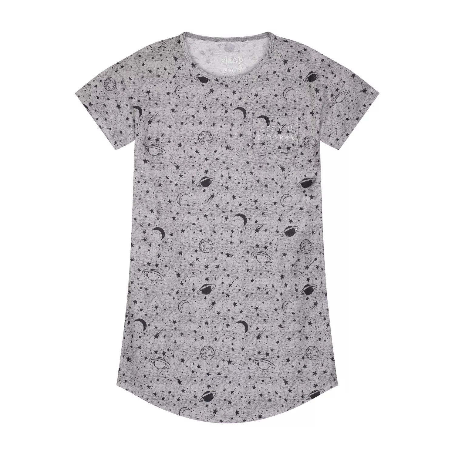 цена Серая пижамная рубашка для сна Sleep On It для девочек с соответствующей маской для сна Sleep on it