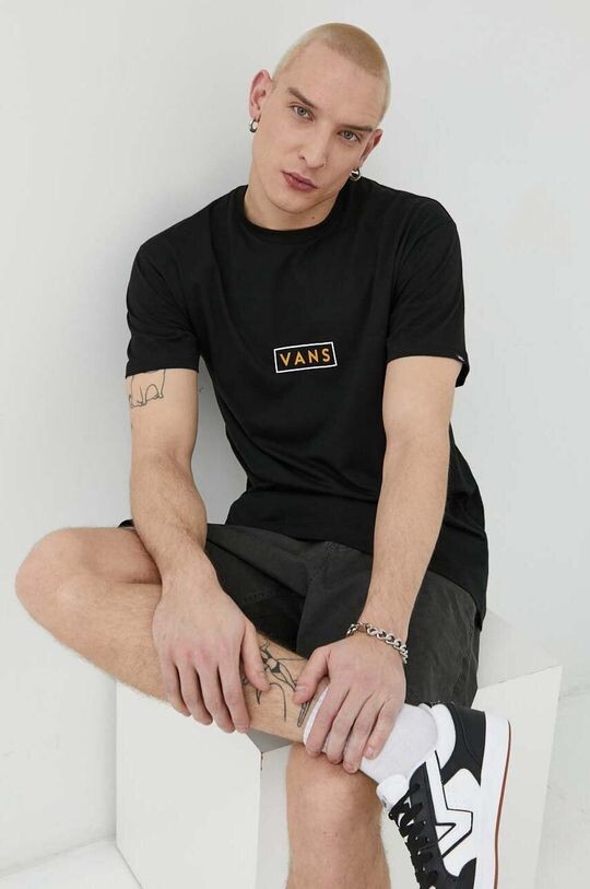 

Хлопковая футболка Vans, черный