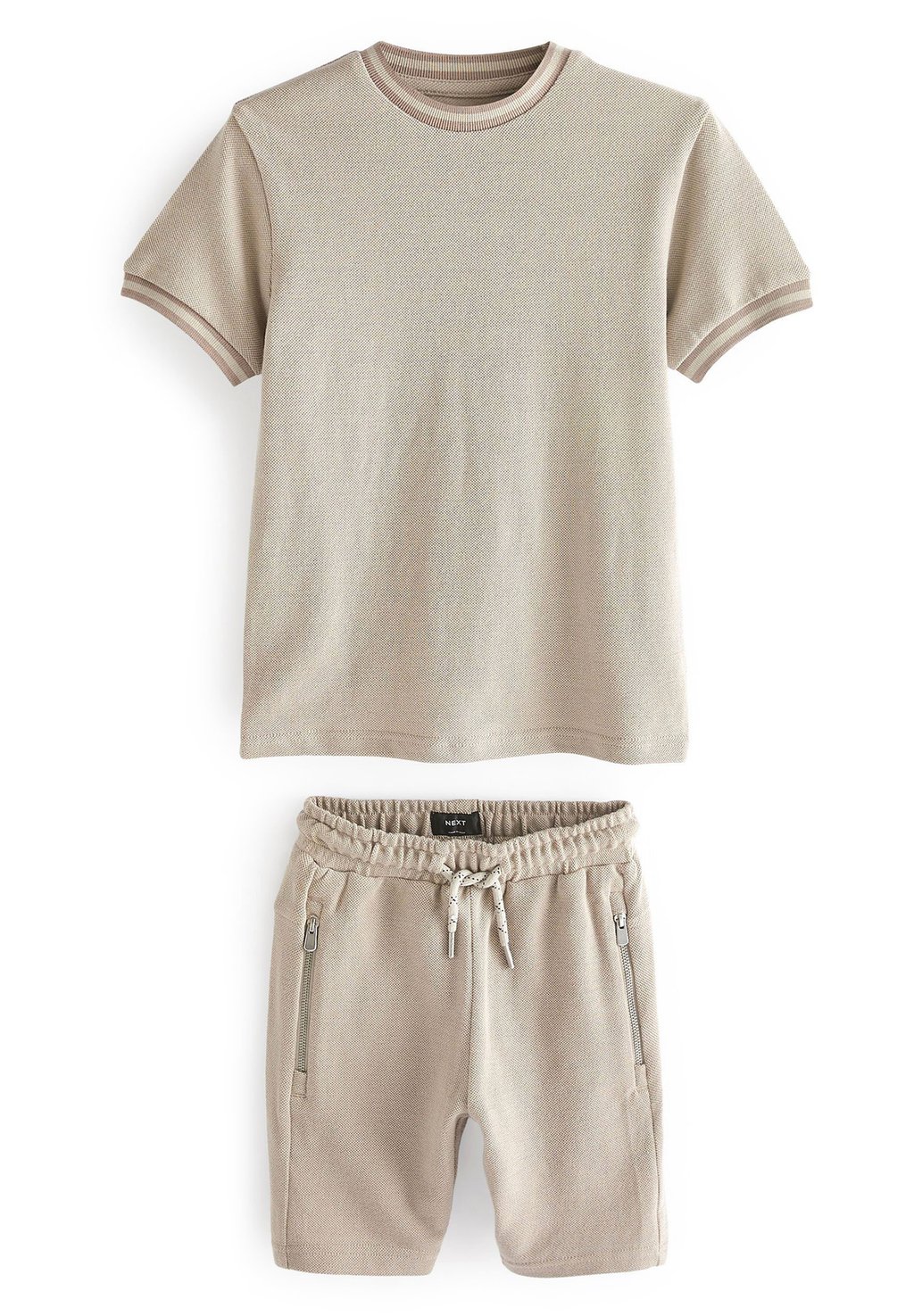Шорты TEXTURED T-SHIRT AND SHORTS SET Next, цвет cement stone шорты all over printed t shirt and shorts license set next цвет neutral tan mickey mouse