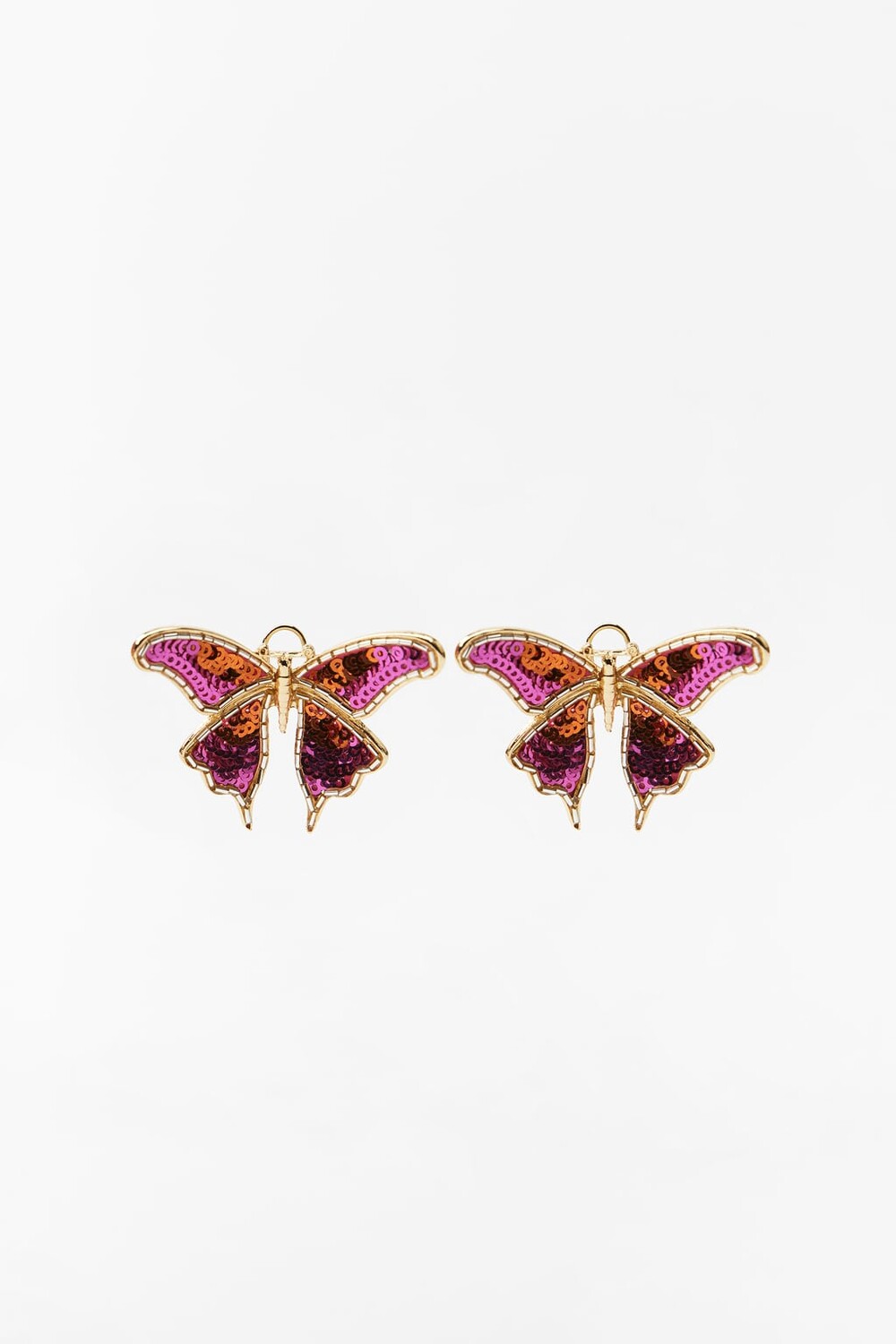 

Серьги с бабочками с пайетками ZARA, золотой