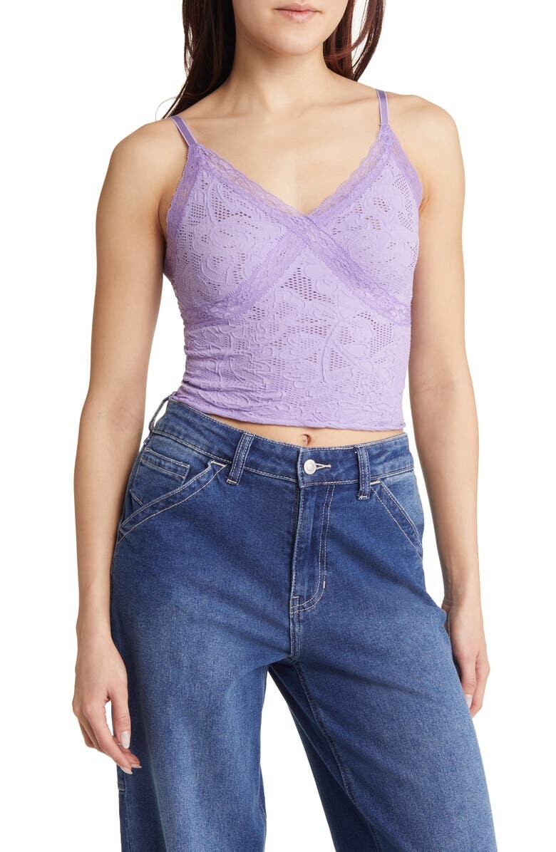 

Бесшовная майка с перекрестным кружевом BDG URBAN OUTFITTERS, сиреневый