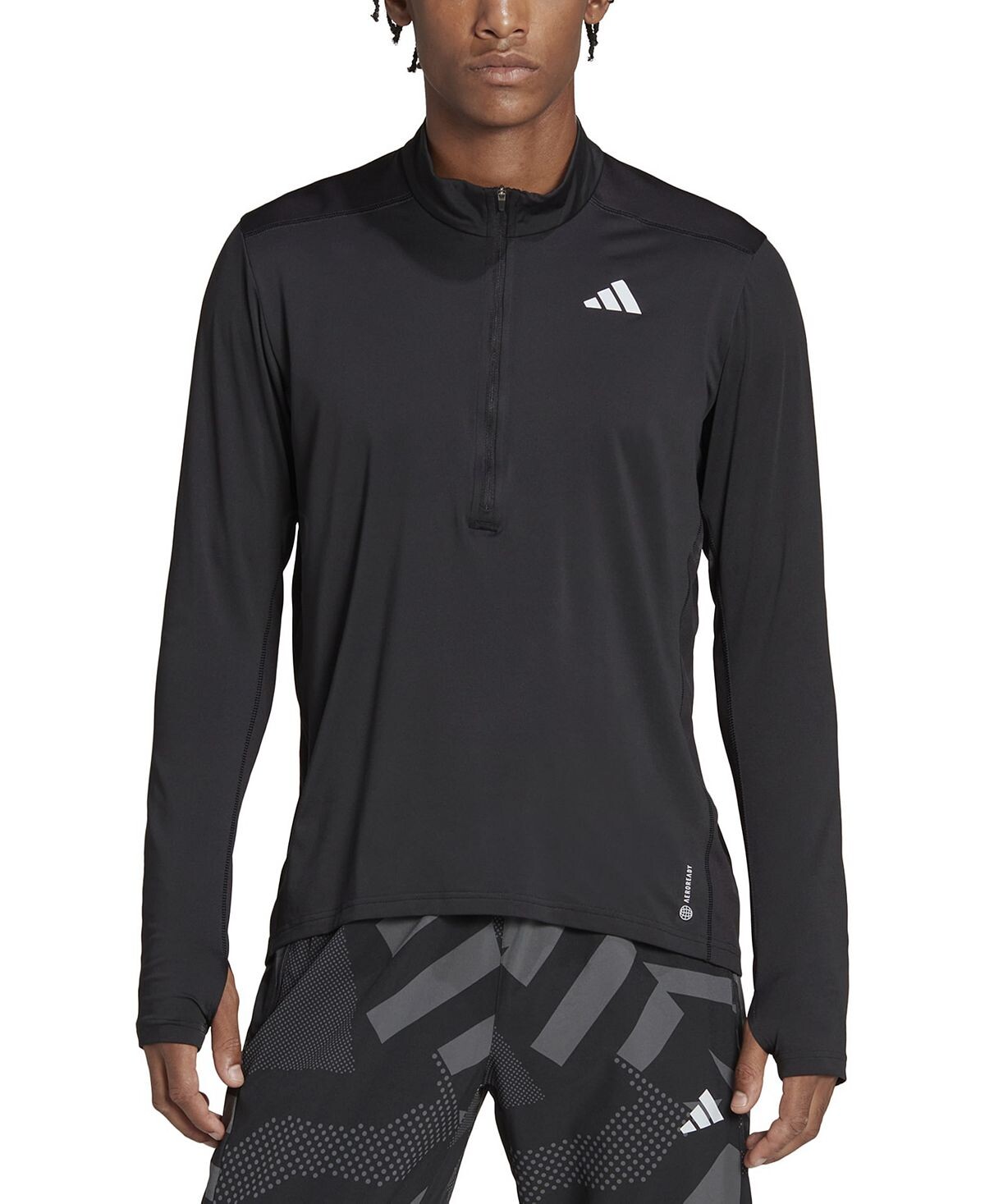 

Мужская рубашка с длинным рукавом и молнией до половины длины The Run adidas