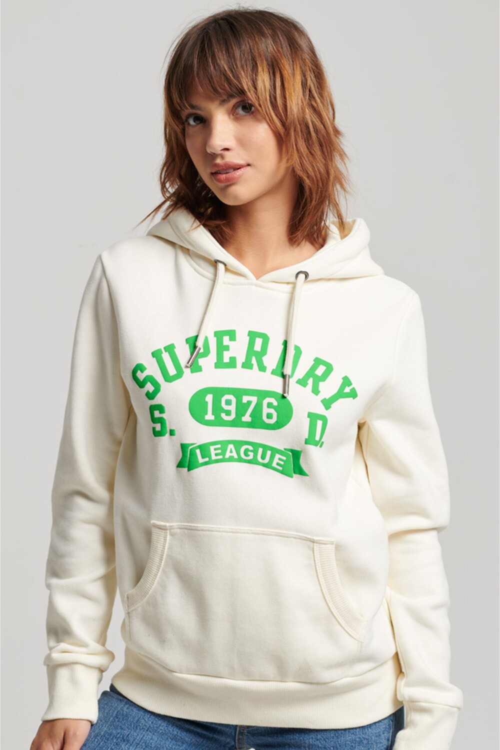 

Винтажная спортивная толстовка с капюшоном Superdry, белый