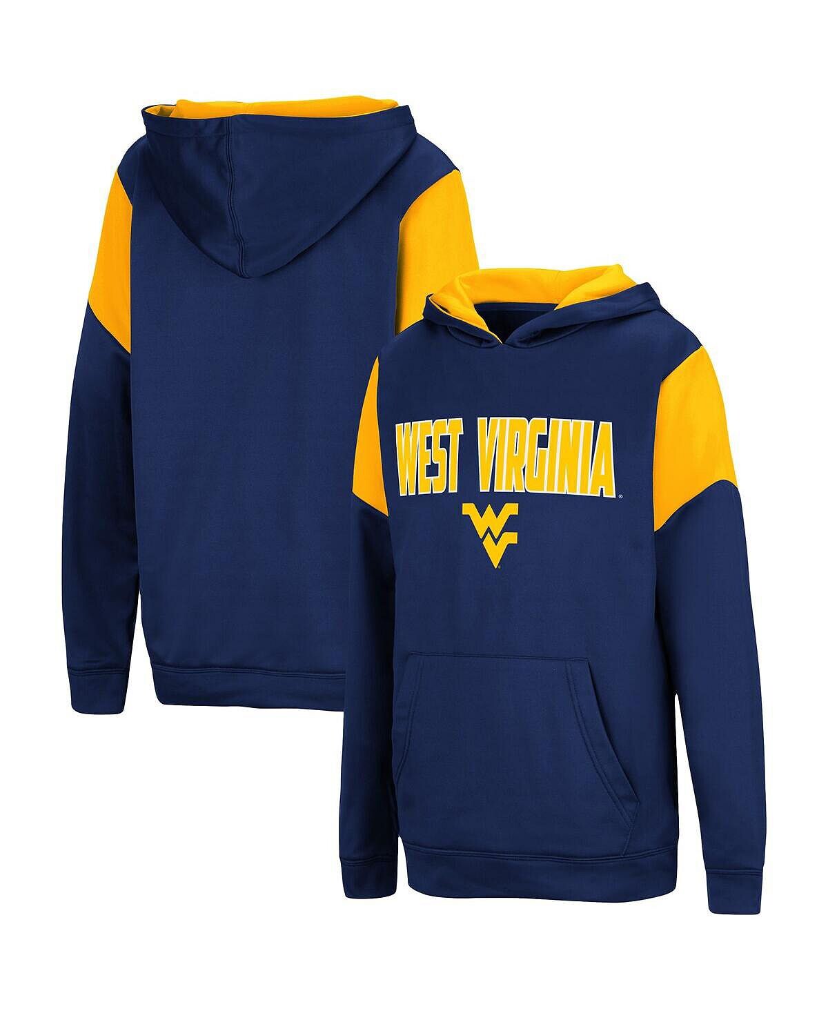 

Темно-синий пуловер с капюшоном Big Boys West Virginia Mountaineers VF Cut Sew Colosseum