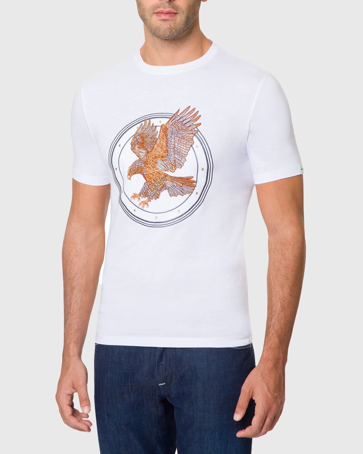 

Мужская футболка с рисунком Signature Eagle Stefano Ricci, цвет White