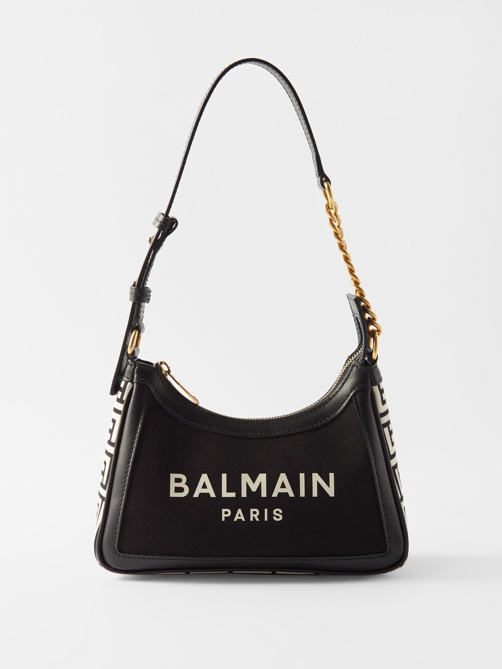 

Сумка на плечо b-army из парусины с кожаной отделкой Balmain, черный