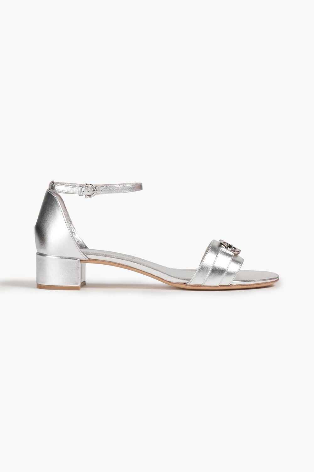 

Босоножки из зеркальной кожи FERRAGAMO, серебряный