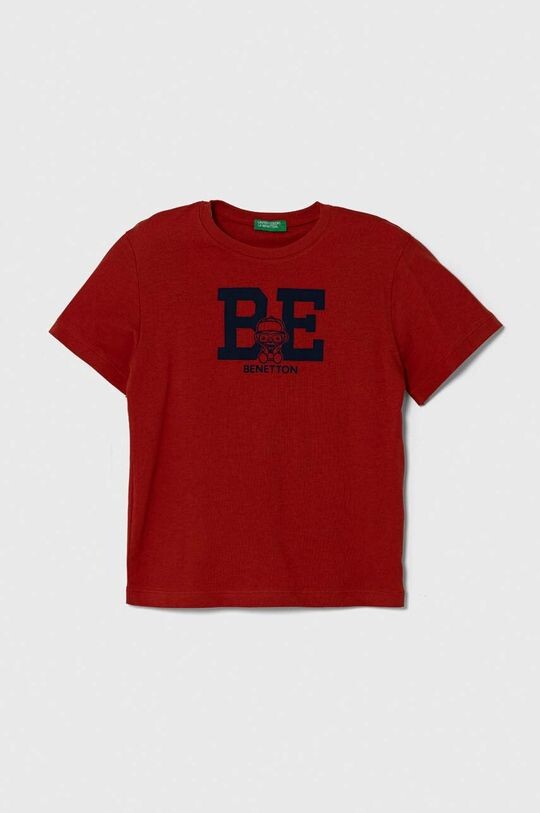 

Хлопковая футболка для детей United Colors of Benetton, красный