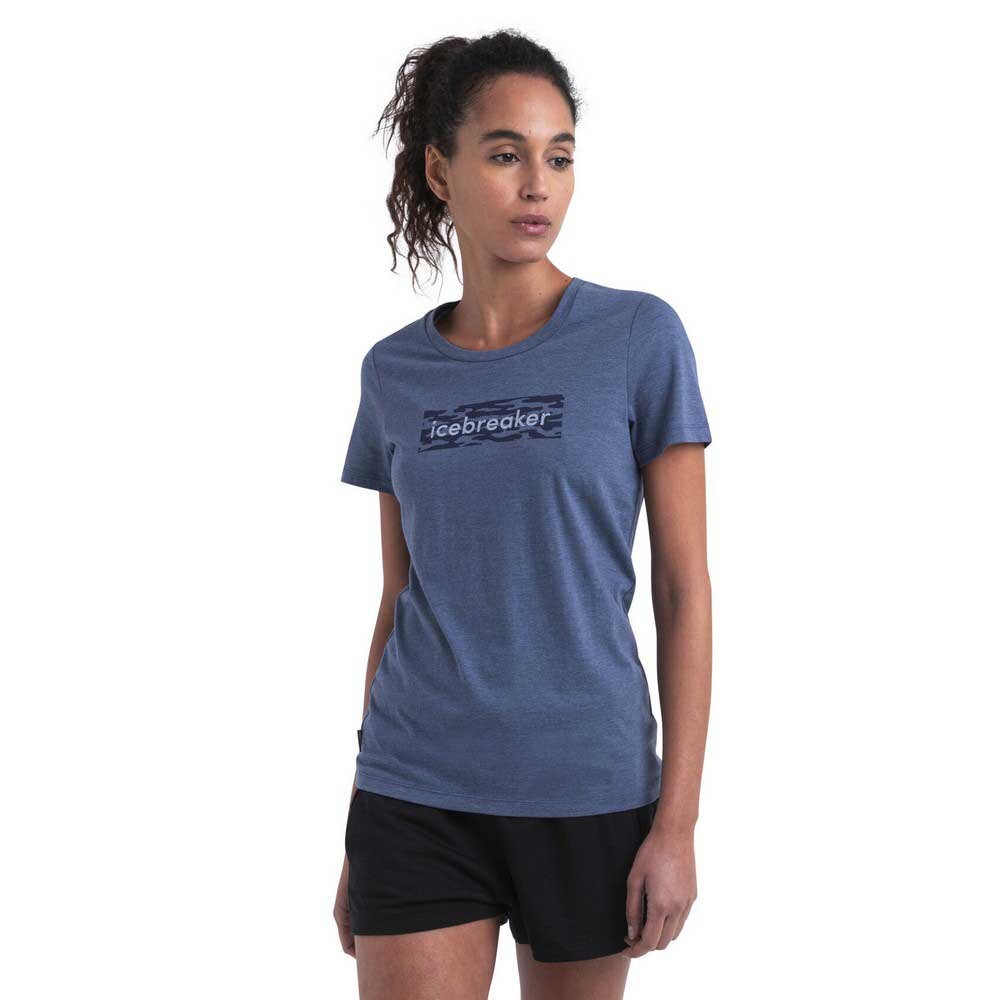 

Футболка с коротким рукавом Icebreaker Merino Central Classic Glacial Flow Logo, синий