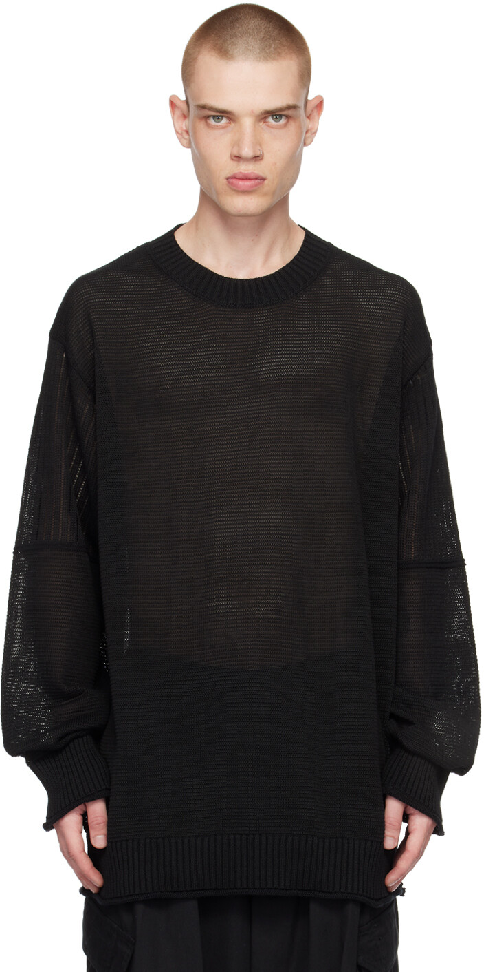 

Черный свитер с двумя узорами Yohji Yamamoto