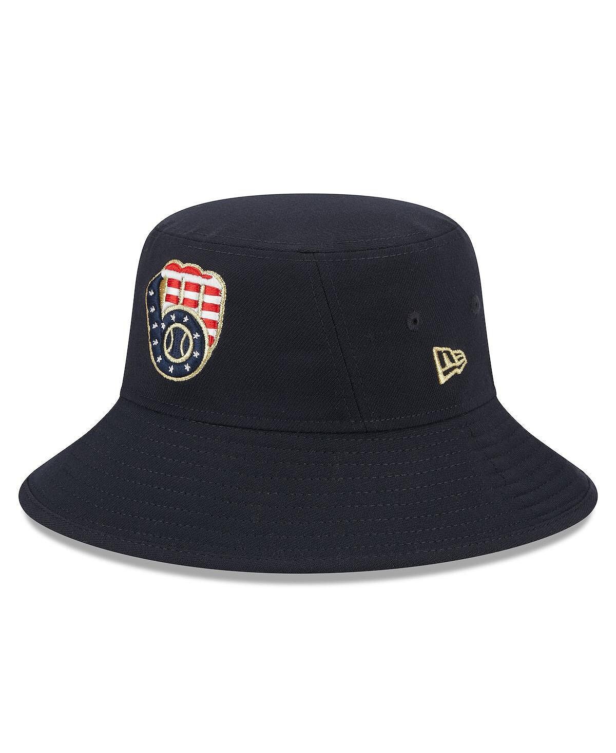 

Мужская темно-синяя панама Milwaukee Brewers 2023 Четвертое июля New Era