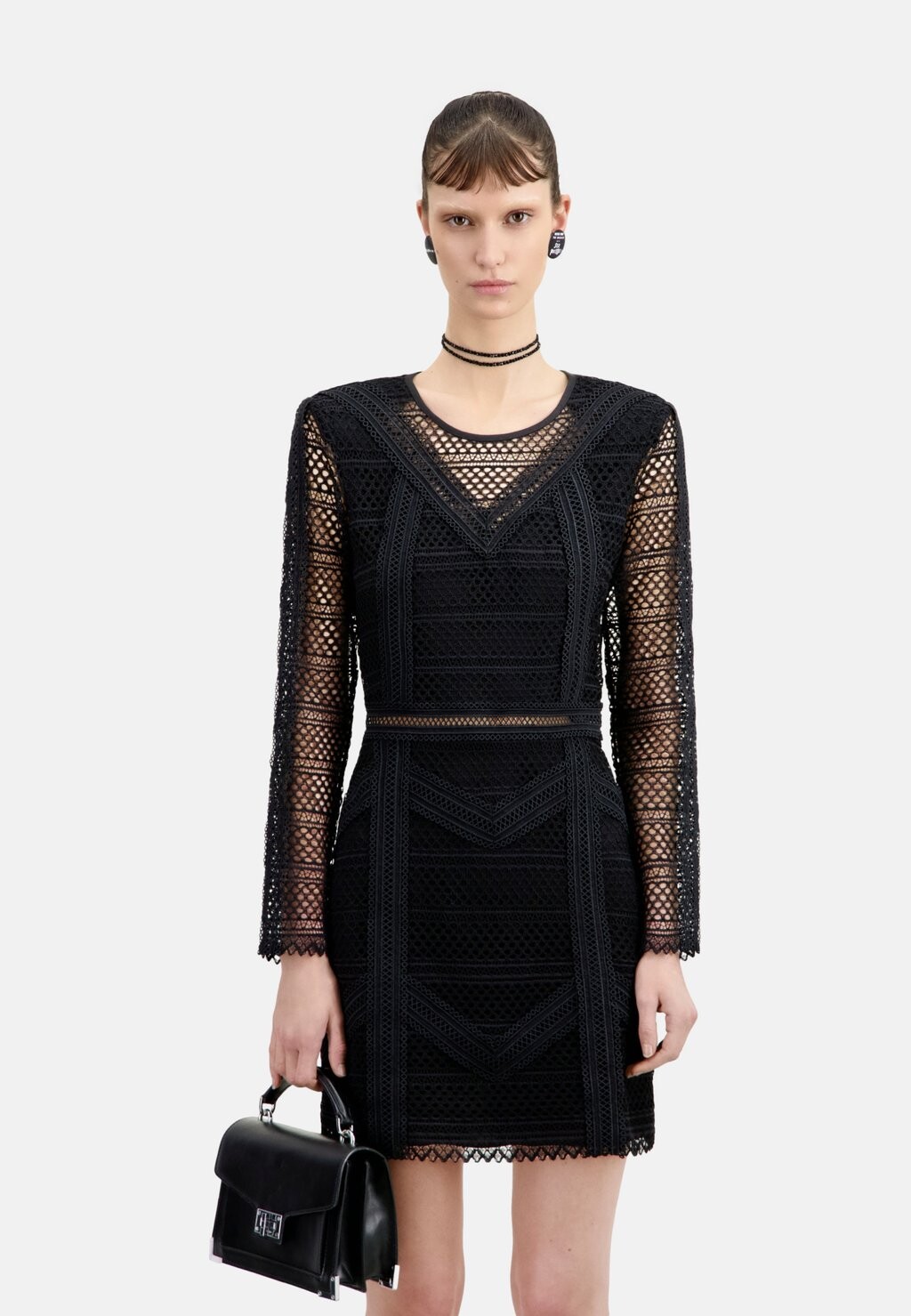 

Платье-футляр COURTE EN MANCHES LONGUES The Kooples, цвет black