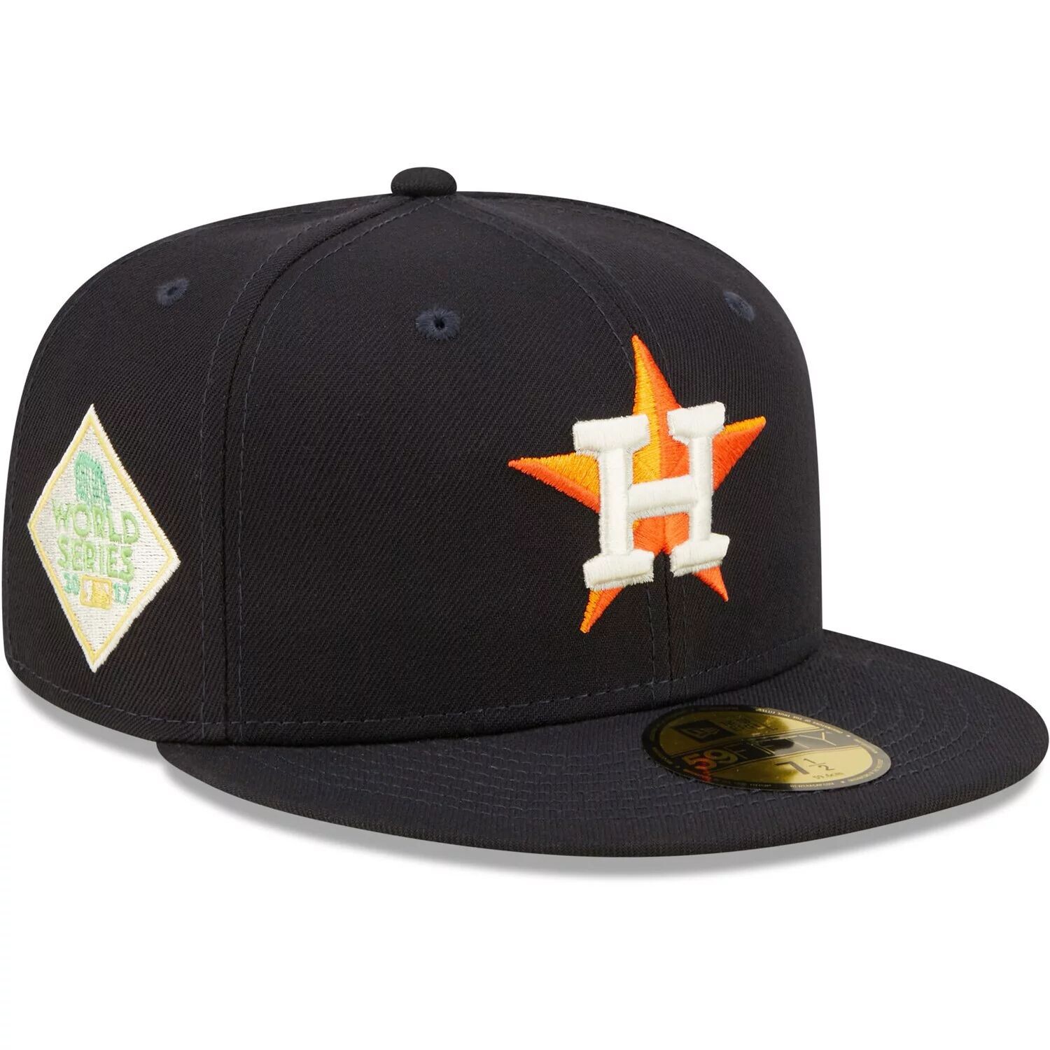

Мужская шляпа New Era Navy Houston Astros 2017 World Series Champions Citrus Pop Undervisor 59FIFTY