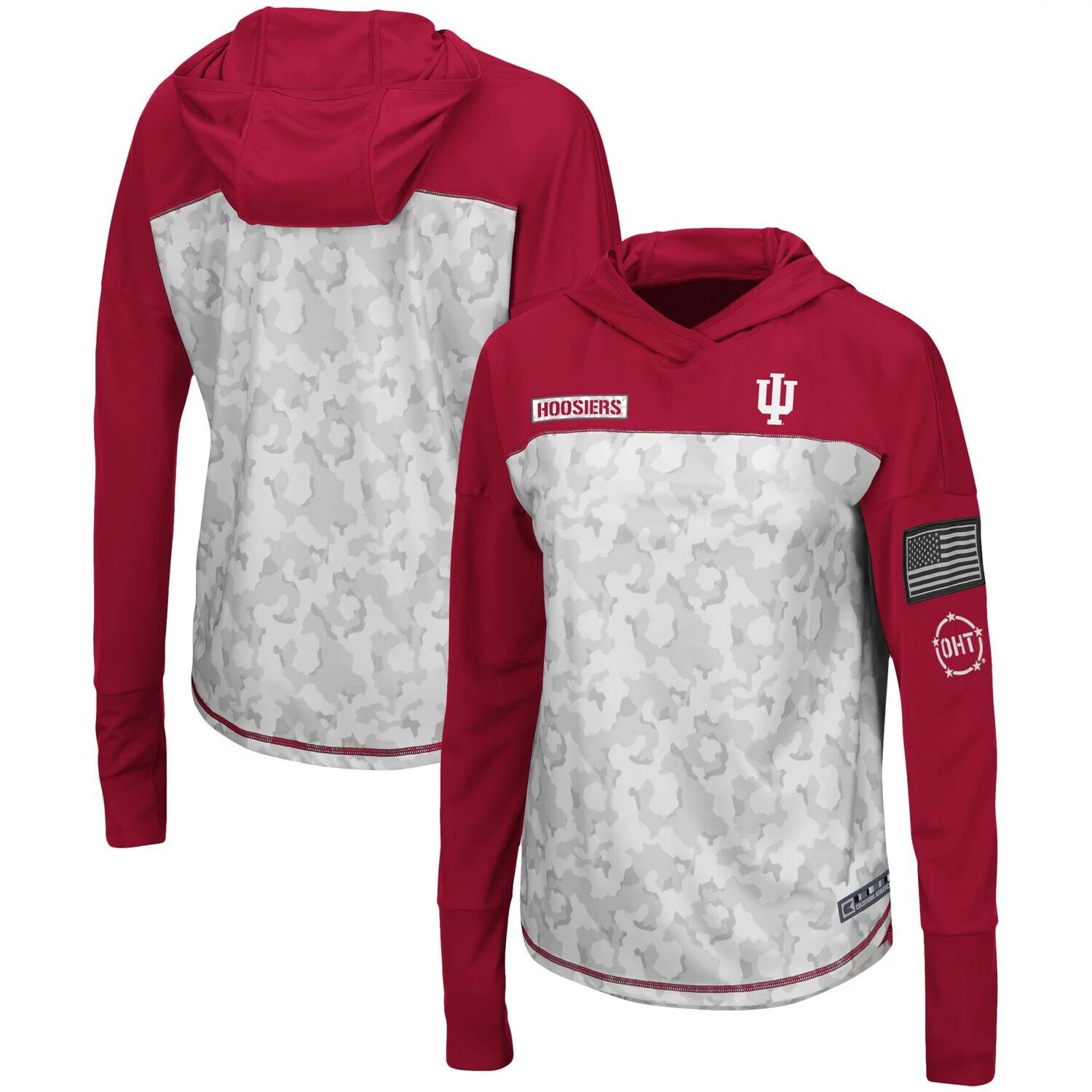 

Женские чулки Colosseum Grey/Crimson Indiana Hoosiers OHT Military Appreciation Mission, арктическая камуфляжная толстовка с капюшоном, футболка с длинными рукавами Colosseum