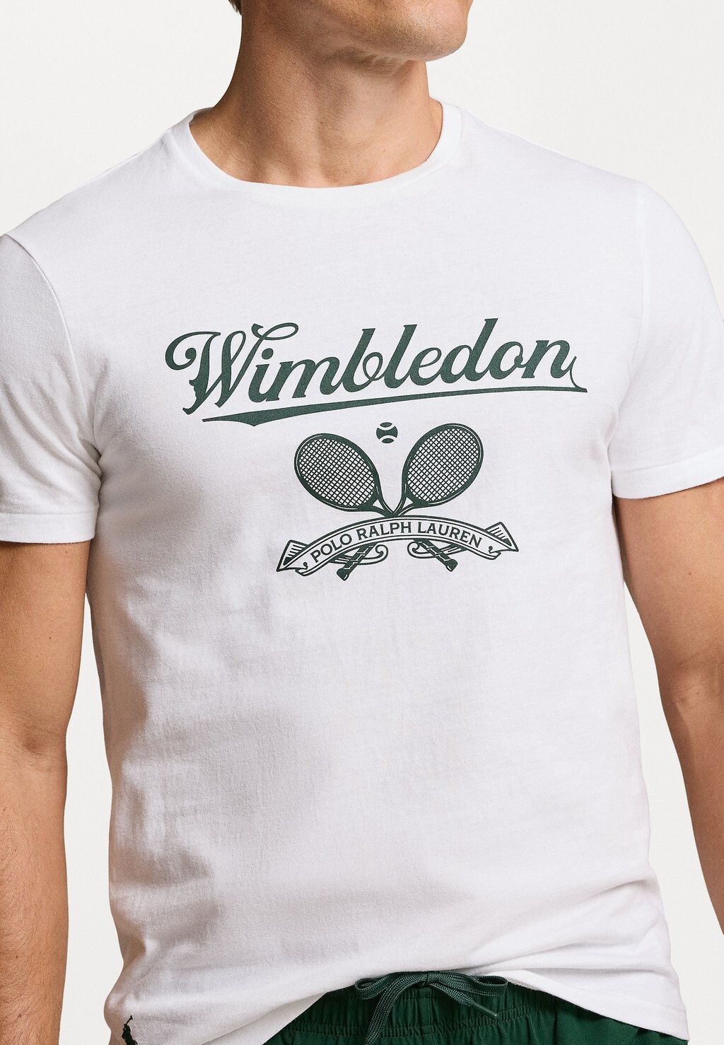 

Футболка с принтом WIMBLEDON CUSTOM SLIM FIT T-SHIRT Ralph Lauren, белый