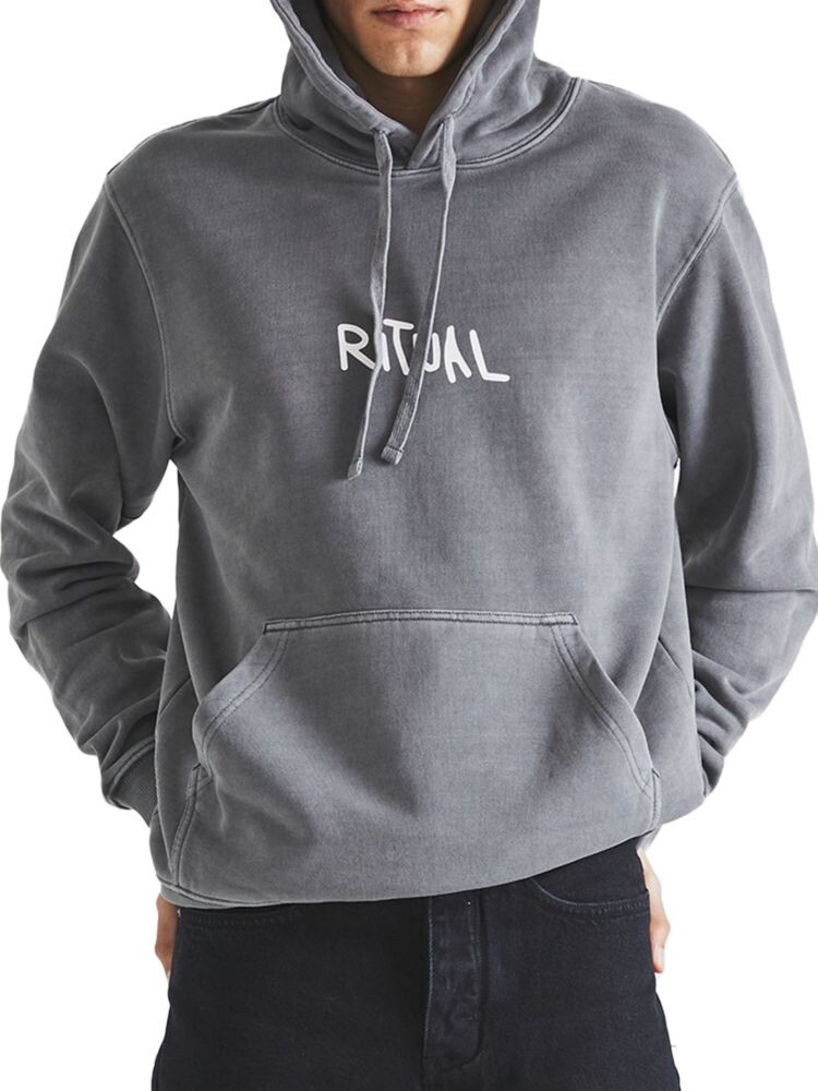 

Толстовка с капюшоном Ritual, окрашенная пигментом Neuw Denim, графит