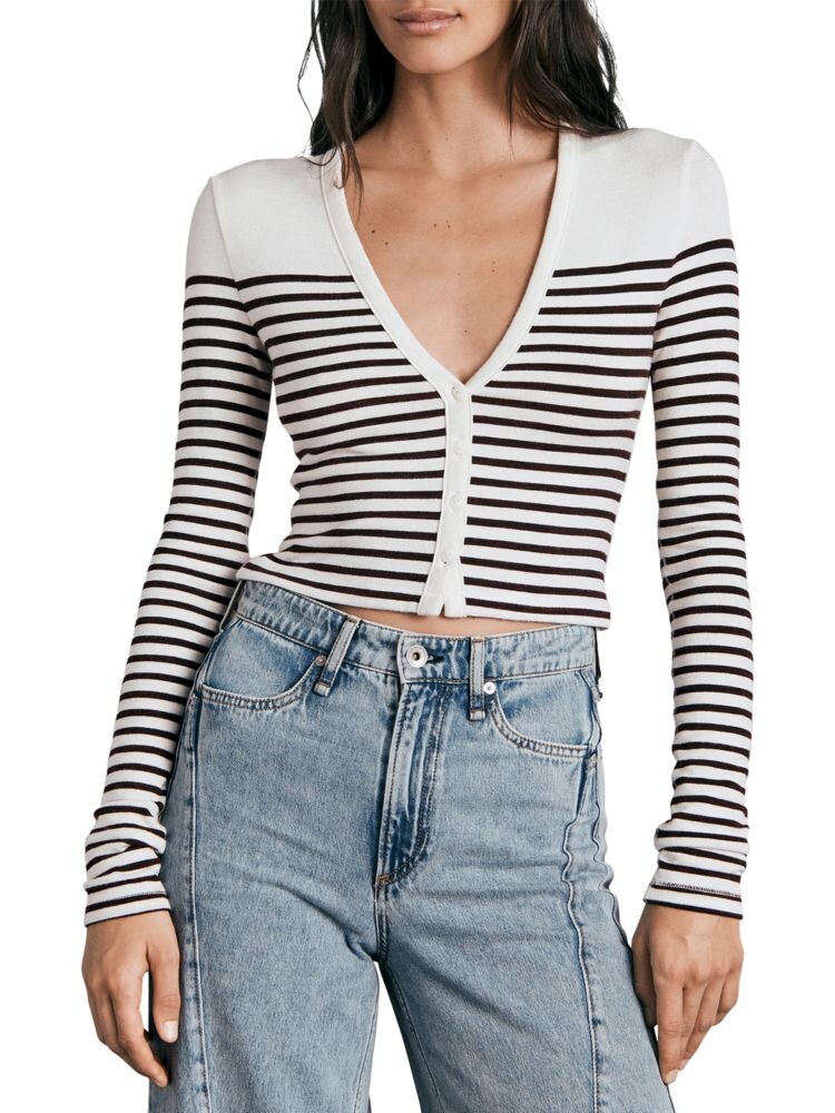 

Кардиган в бретонскую полоску Rag & Bone, цвет Beige Combo
