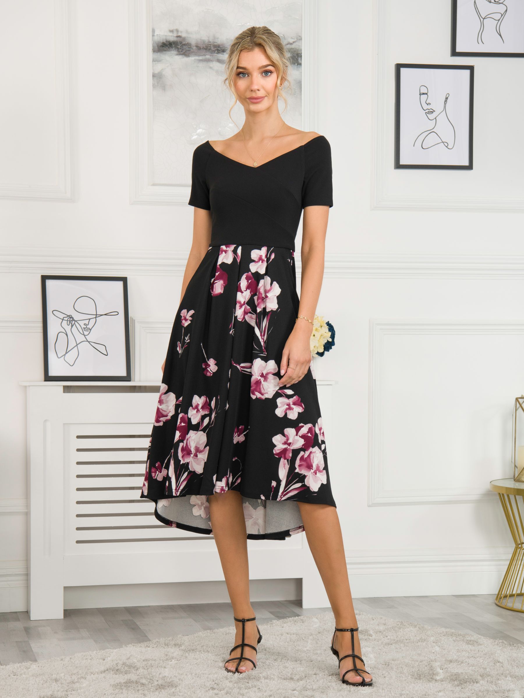цена Платье миди 2-в-1 с контрастом Jolie Moi Vianna, черный