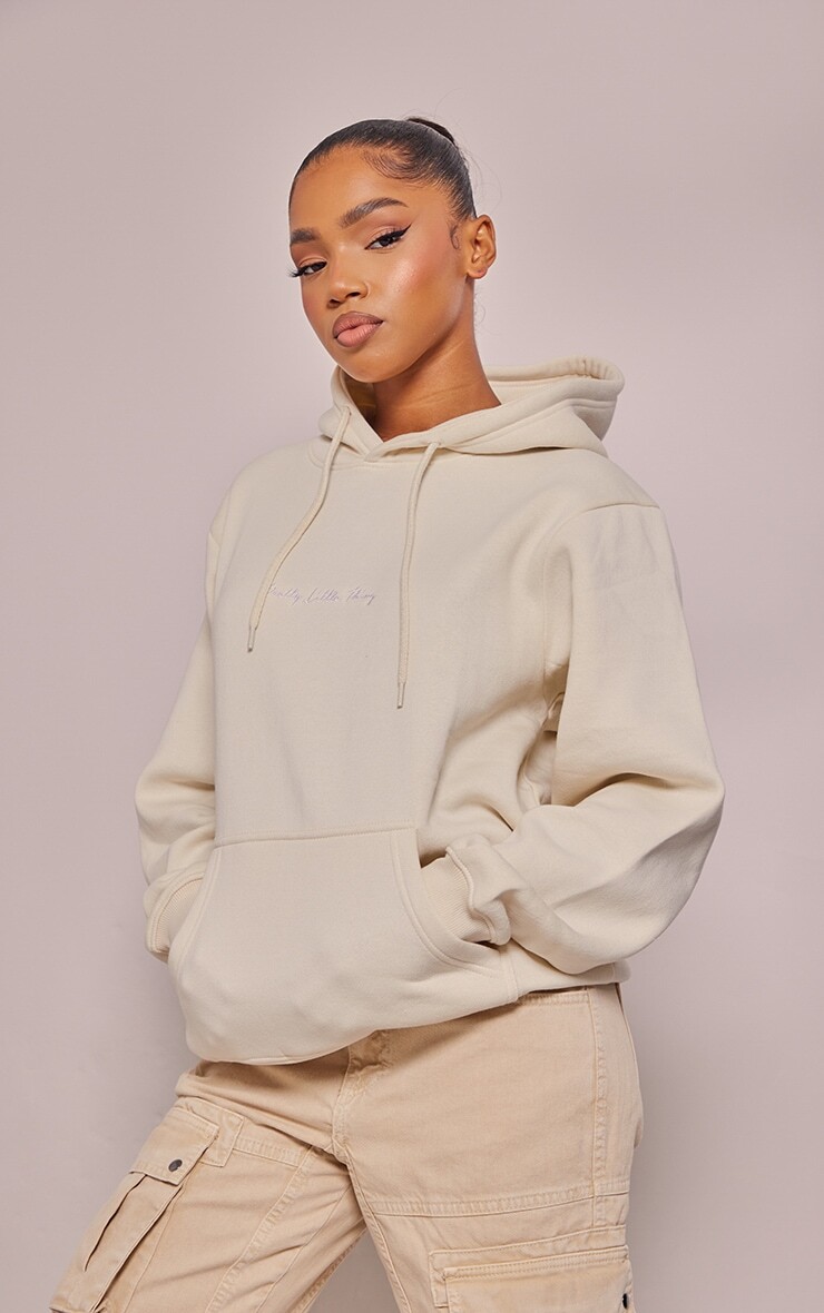 

PrettyLittleThing Off-Белый свободный спортивный худи