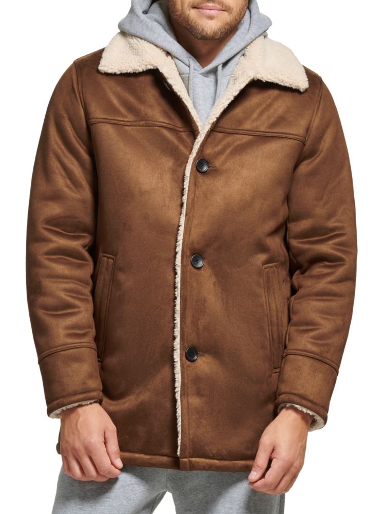Куртка на подкладке из искусственной овчины Calvin Klein, цвет Cognac двусторонняя куртка из искусственной овчины calvin klein черный