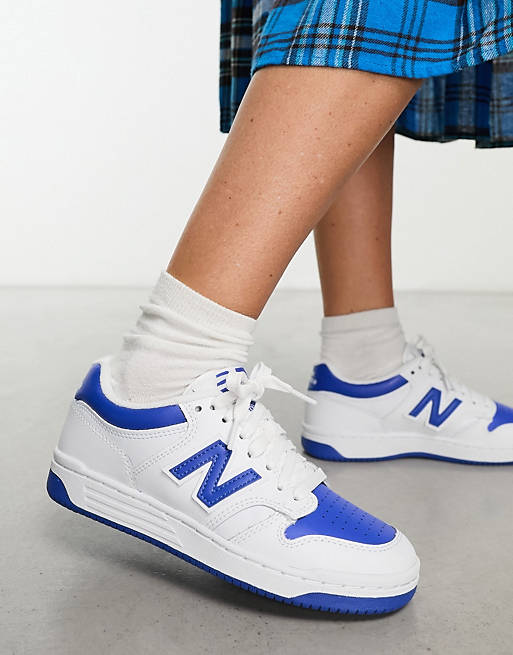 Бело-синие кроссовки New Balance 480 антисептик протект