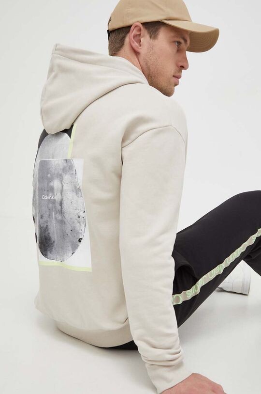 

Хлопковая толстовка Calvin Klein, бежевый