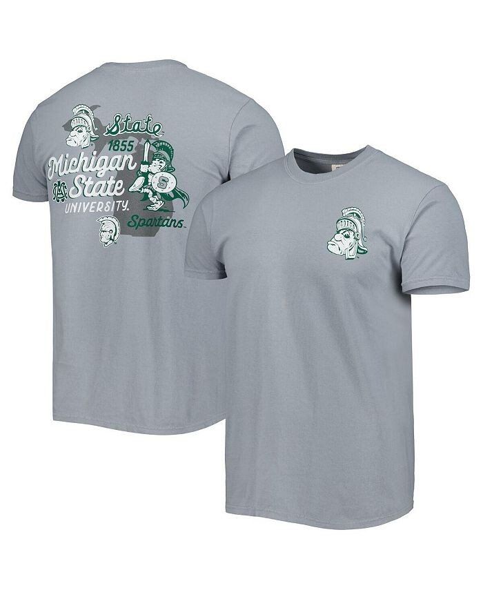 

Мужская графитовая футболка Michigan State Spartans Vault State Comfort Image One, серый