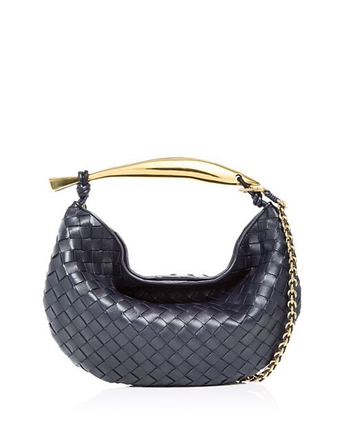 

Маленькая кожаная сумка сардинового цвета Bottega Veneta, цвет Blue
