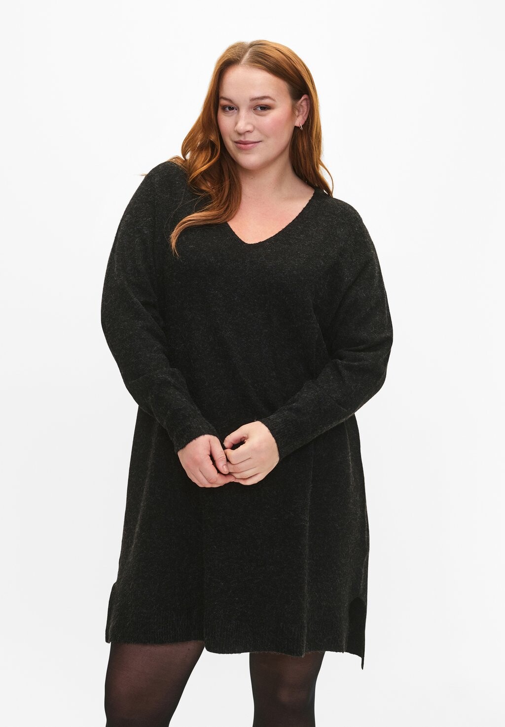 

Трикотажное платье With Slit Zizzi, цвет dark grey melange
