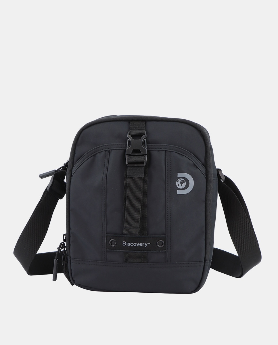 Черная сумка через плечо из переработанного полиэстера с передним карманом и RFID Discovery, черный наплечная сумка с отделениями для макияжа на молнии с рисунком диснея