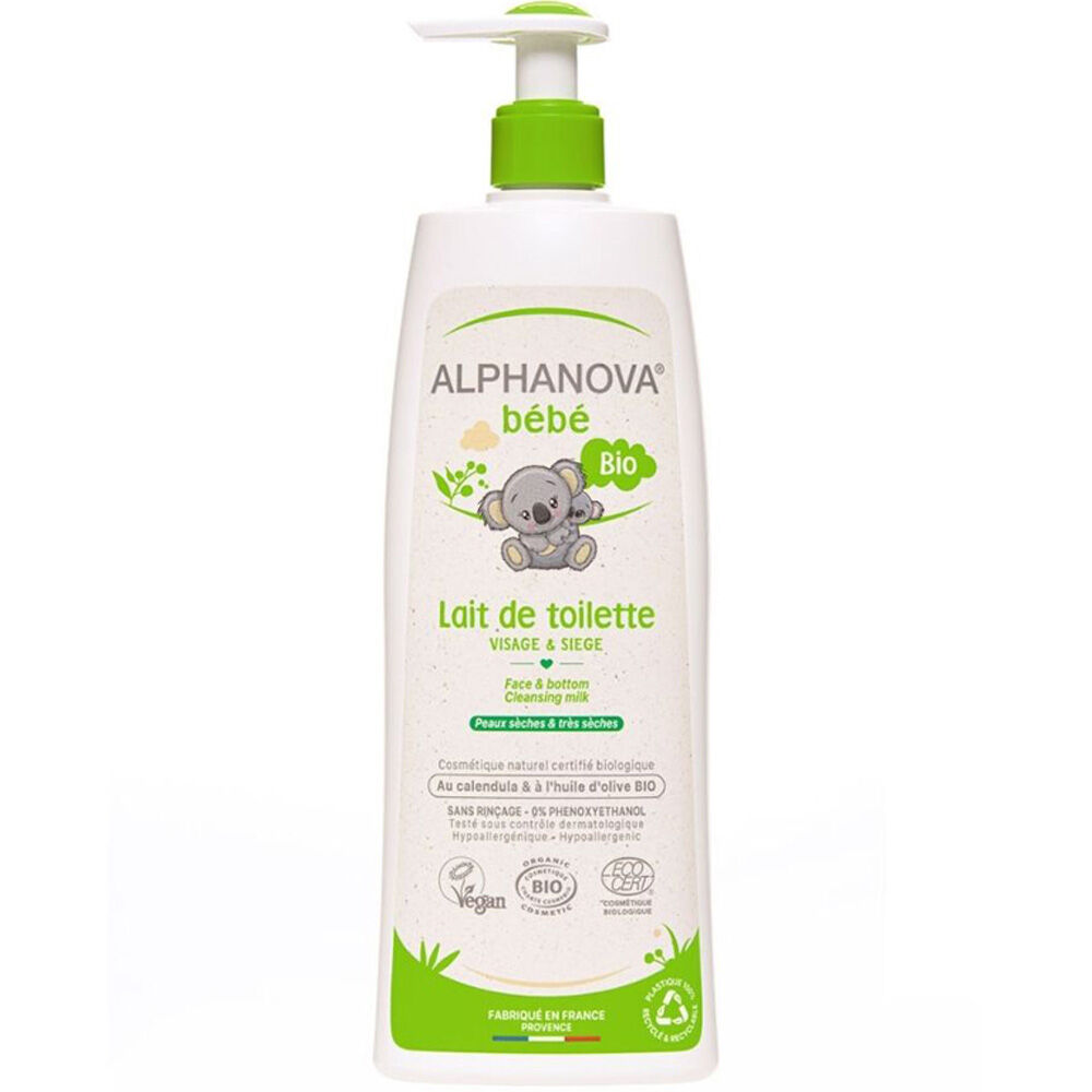 Детское молочко для умывания Alphanova Bebe, 500 мл средства для умывания 100% pure органическое очищающее молочко с кокосовым маслом