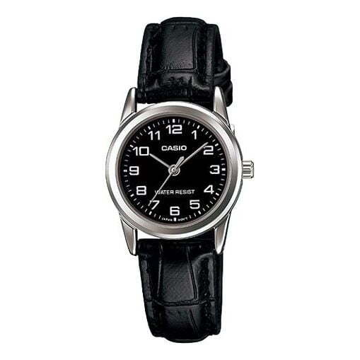 

Часы CASIO Retro Pointer Series Classic Leather Black Quartz Waterproof Black Dial Black Analog, черный