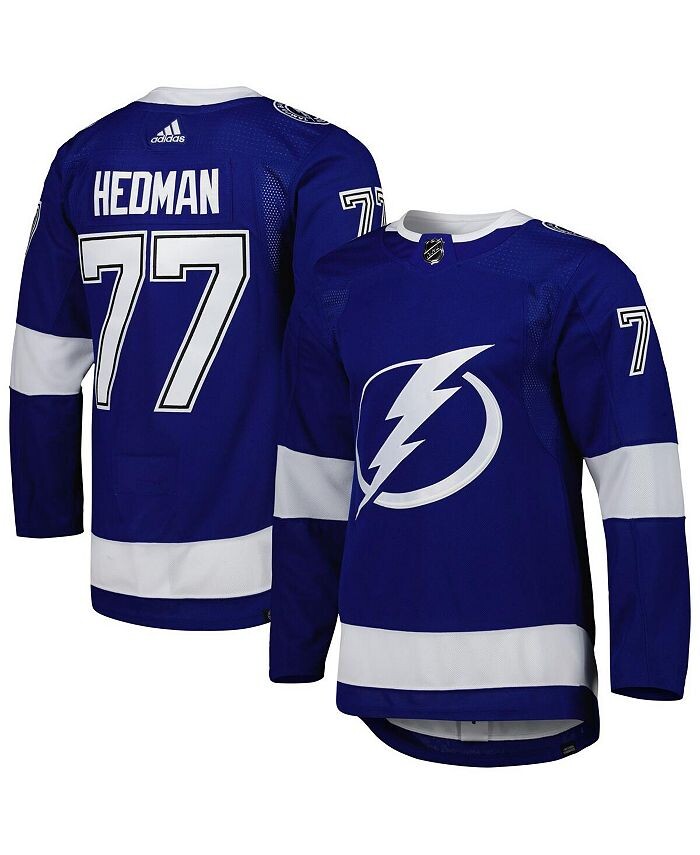 

Мужская синяя футболка Victor Hedman Tampa Bay Lightning Home Primegreen Authentic Pro Player adidas, синий