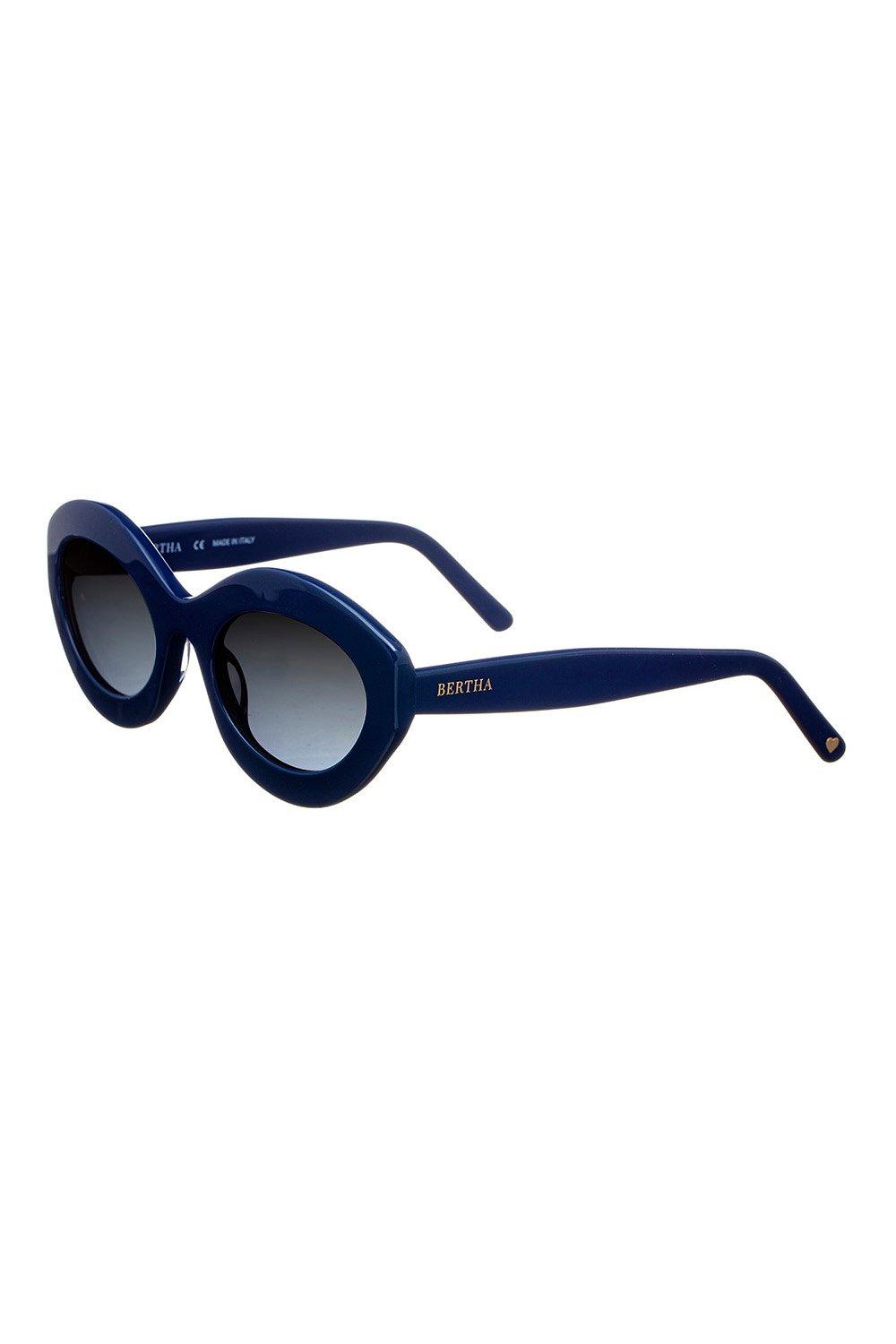Солнцезащитные очки Severine ручной работы в Италии Bertha, темно-синий