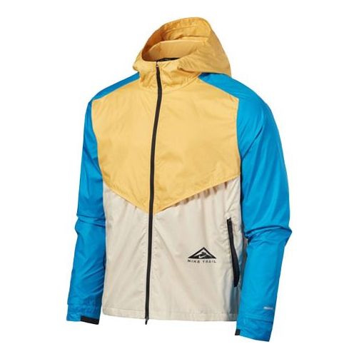 Куртка Nike Windrunner Contrast Windproof Casual Hooded Jacket For Men Yellow, желтый men coat patchwork contrast color hooded soft student jacket for daily wear