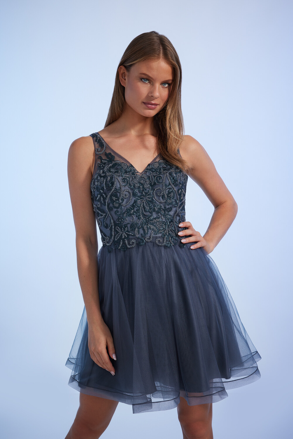 

Платье LAONA Cocktail Iron Blue Mesh Dress, цвет Iron blue